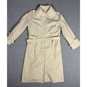 Vintage London Fog Maincoat Coat Jacket Womens Beige Trench Size Regular 8
